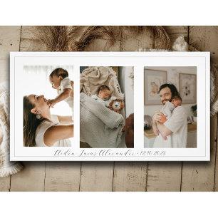 Personligen Ny förälder Baby 3 Photo Collage Fototryck