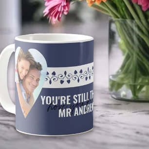 Personligen One Heart Photos Blue Kaffemugg