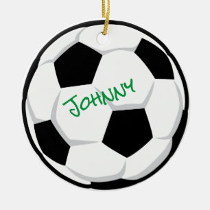 Personligen Ornament för Soccer Ball NAMN TEAM YEA