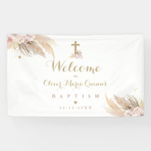 Personligen Pampas Grass Bohemian Baptism Välkomst