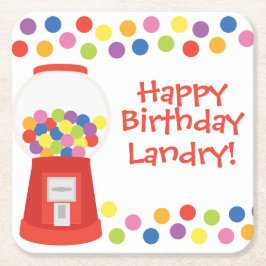 Personligen Papper Underlägg för färgade gumbollar Kvadrat