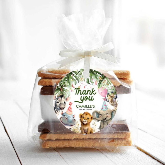 Personligen party Animals Jungle Tack Gåvor Etiketter (Skapare uppladdad)