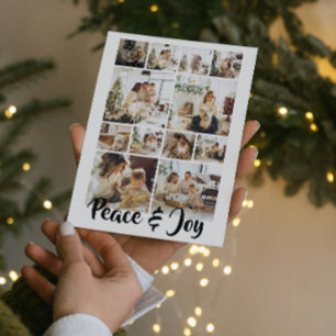 Personligen Peace and Joy Photo jul Julkort