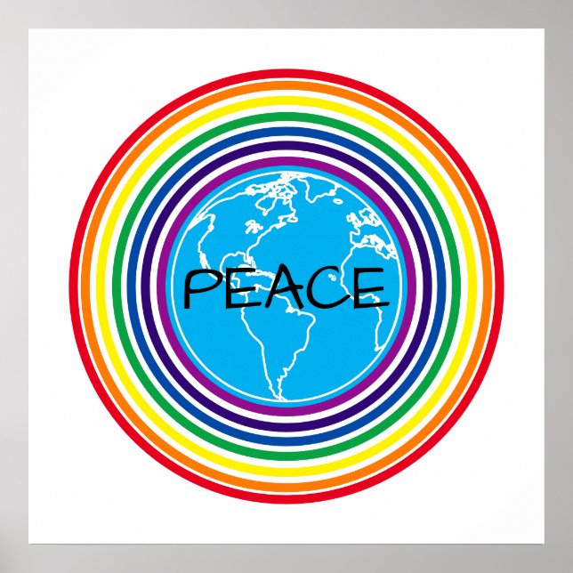Personligen Peace Värld runt Rainbow Poster (Framsidan)