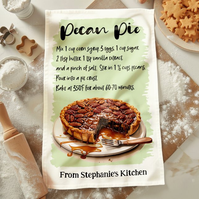 Personligen Pecan Paj Recipe Kökshandduk (Skapare uppladdad)