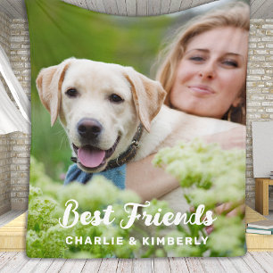 Personligen Pet-foto för bästa vänner i hund älska Fleecefilt