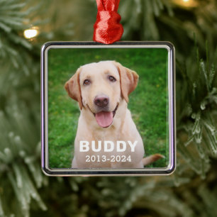 Personligen Pet Hund Memorial Photo Keepsak Julgransprydnad Metall