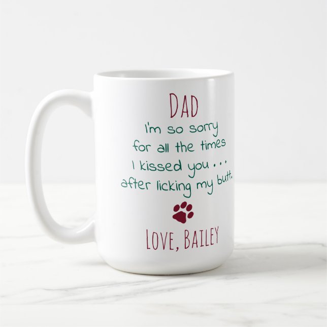 Personligen Pet Photo Hund Pappa Kaffemugg (Vänster)