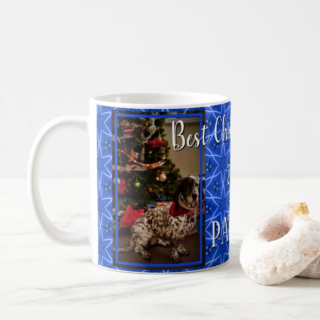 Personligen Pet Photo (Julblåstjärna) Mönster Kaffemugg (Med munk)