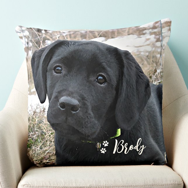 Personligen Pet Photo Paw Skriv ut Hund älskare Kudde (Skapare uppladdad)