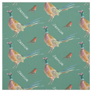 Personligen Pheasant och Robin Bird Mönster Tyg