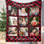 Personligen Photo Collage för julfamiljen Fleecefilt<br><div class="desc">Skruva dina kära i helgdag hetta med vår Personlig Red Buffalo Play Photo Collage Blanket. Perfekten för att koka ihop av branden har den här festfilten en klassisk rödbuffelpläterad design som förkroppsligar julandan. Designat att ha nio omhuldade familjefotografier, blir det ett hjärtligt kollage som visar dina mest uppskattade minnen. Den...</div>