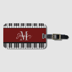 Personligen Piano Monogram Namn Bagagebricka