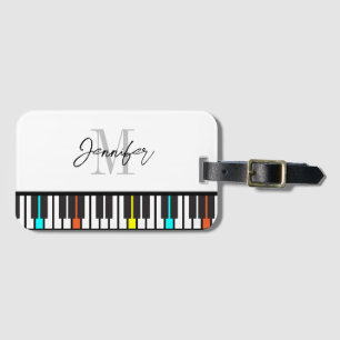 Personligen Piano Monogram Namn Bagagebricka