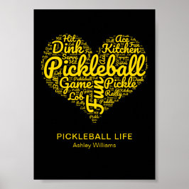 Personligen Pickleball Life Ord Art Typography Poster
