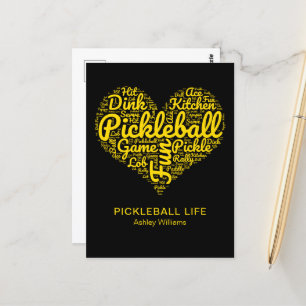 Personligen Pickleball Life Ord Art Typography Vykort