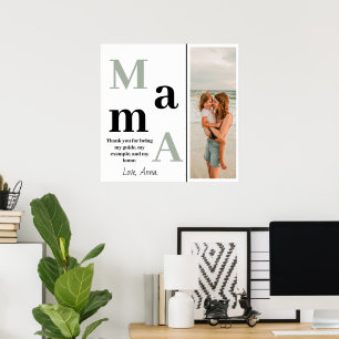Personligen Poster Mamma-vänligt meddelande och fo