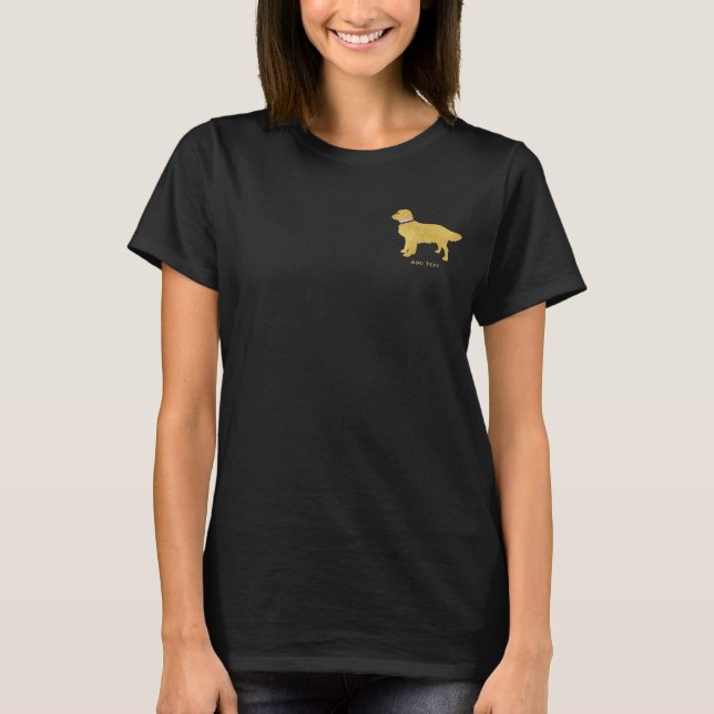Personligen Preppy Hund Golden Retriever T Shirt (Framsida)