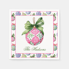 Personligen Preppy jul Baubles Ornaments Pappersservett