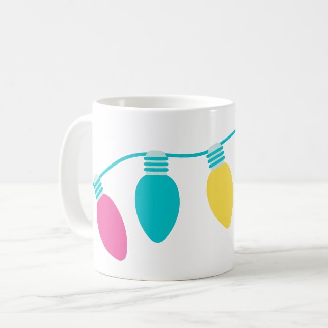 Personligen Preppy jul Ljus Kaffemugg (Framsida vänster)