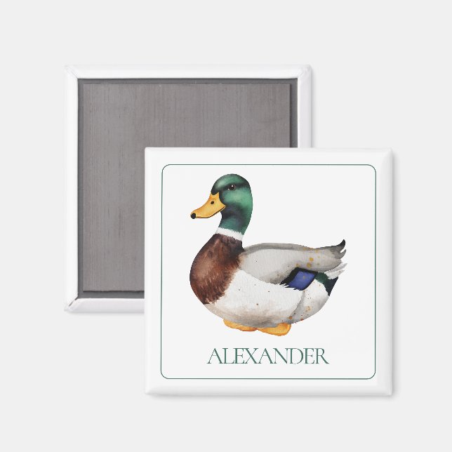 Personligen Preppy Mallard Anka Magnet (Front/Back)