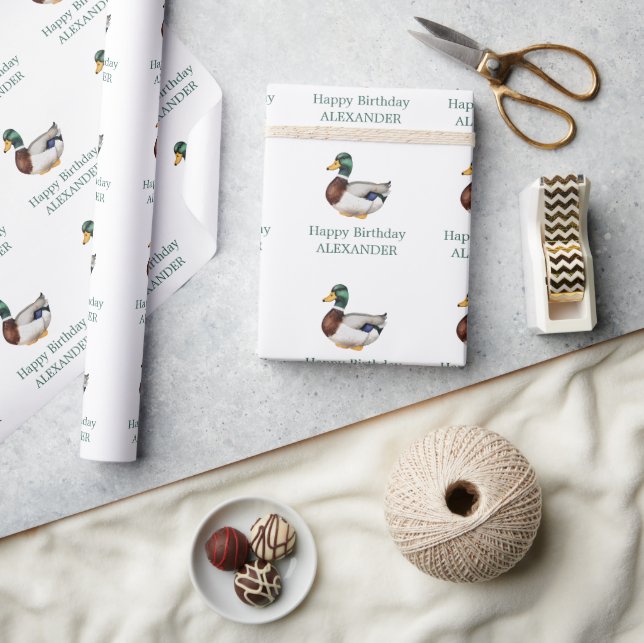 Personligen Preppy Mallard Anka Presentpapper (Hantverk)