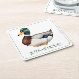 Personligen Preppy Mallard Anka Underlägg Papper Kvadrat