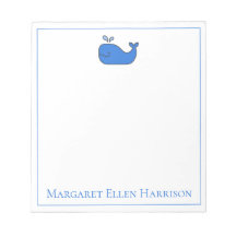 Personligen Preppy Nautical Blue and White Whale