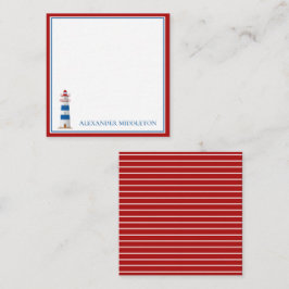 Personligen Preppy Nautical Lighthouse Anteckningskort