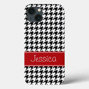 Personligen Preppy Red och Black Houndstooth