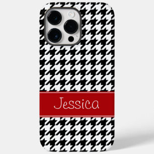 Personligen Preppy Red och Black Houndstooth