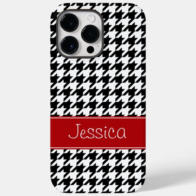 Personligen Preppy Red och Black Houndstooth (Baksida)