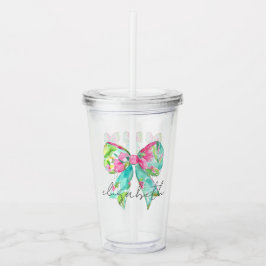 Personligen Preppy Rosa and Grönt Bows Take Away Mugg