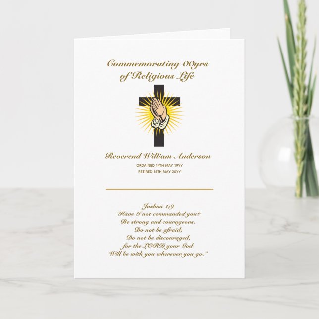 Personligen Priest Pension-kort, bibelverse Kort (Framsida)