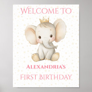Personligen Princess Elephant Välkommen Poster