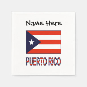 Personligen Puerto Rico och Puerto Rican Flagga Pappersservett