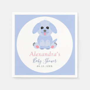 Personligen Puppy Blue i Pojke Shower Pappersservett