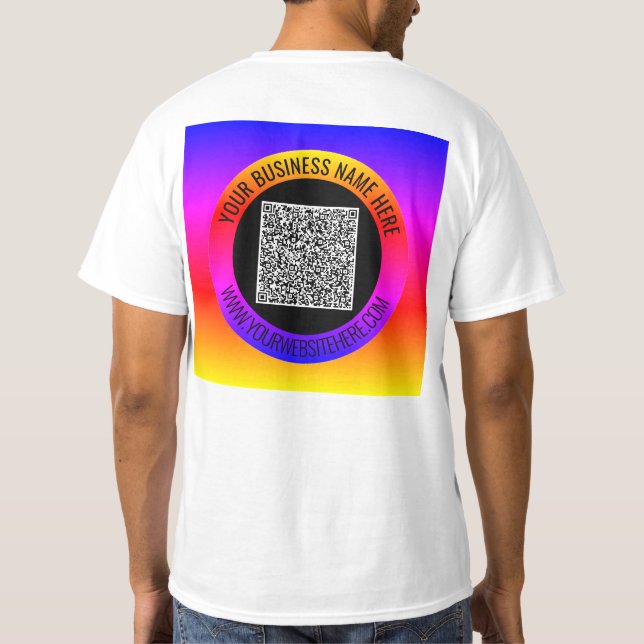 Personligen QR-kod och Anpassningsbar-text T-Shirt (Baksida)