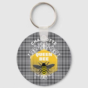 Personligen Queen Bee Funny Cute Girly Nyckelring