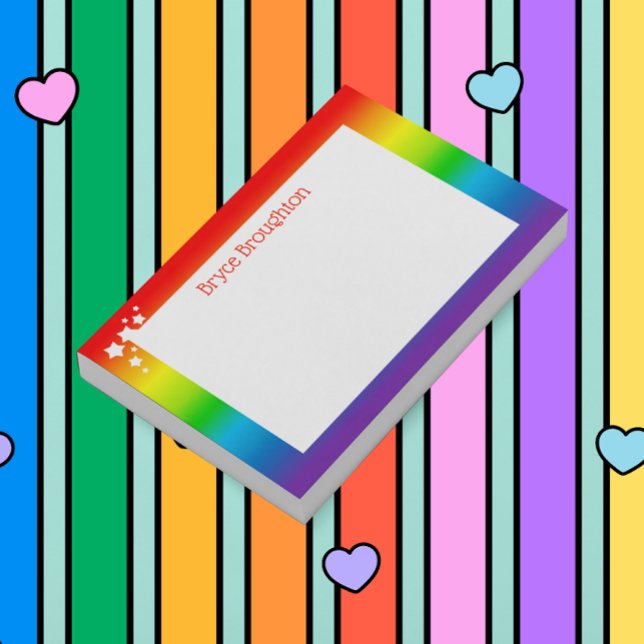 Personligen Rainbow and Stars Post-it Block (Skapare uppladdad)
