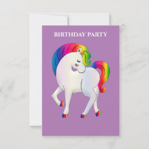 personligen "RAINBOW PONY" BIRTHDAY INVITATIONS.