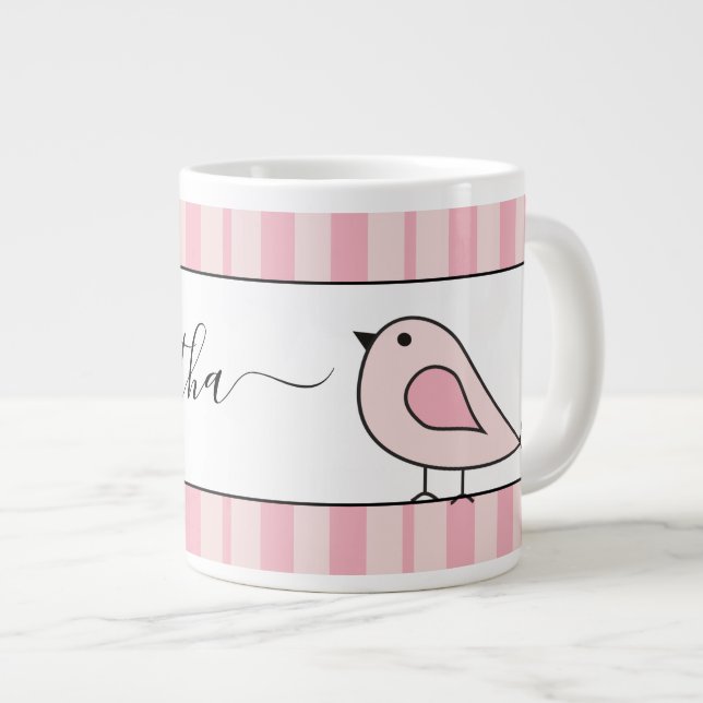 Personligen Rand vid Rosa vid högtidliga kammusslo Jumbo Mugg (Framsida höger)