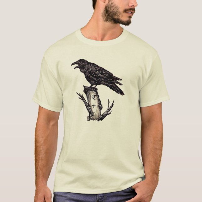Personligen Raven T Shirt, Striking Original Art T Shirt (Framsida)