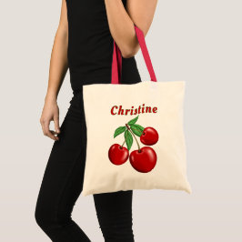 Personligen Red Cherries budget Tygkasse