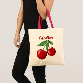 Personligen Red Cherries budget Tygkasse