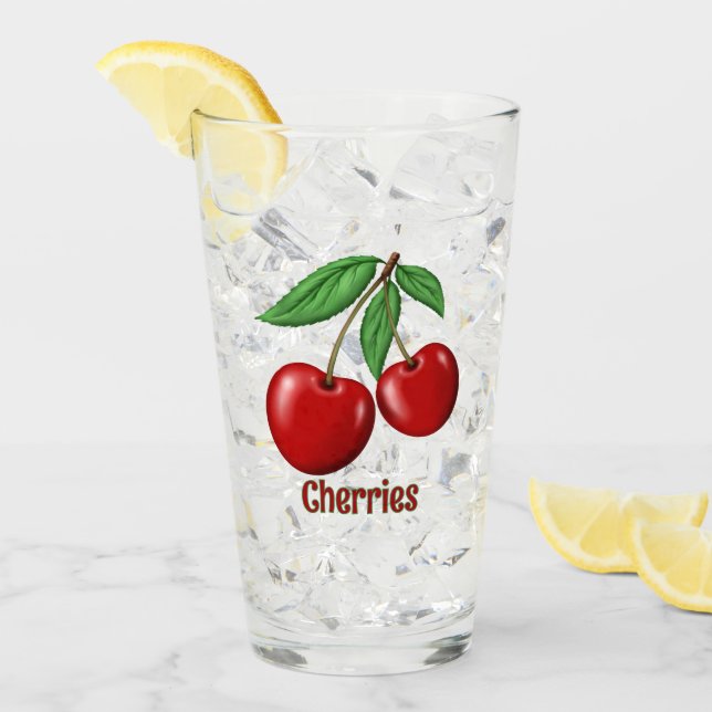 Personligen Red Cherries Design Glaskopp (Framsida Ice)