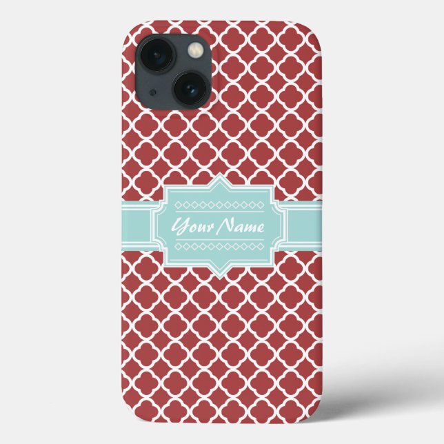 Personligen Red och Mint Quatrefoil (Baksida)