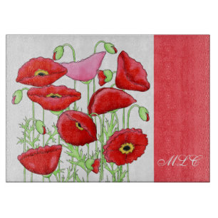 Personligen Red Rosa Poppies Art Anpassningsbar Mo