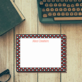 Personligen Red & White Hearts Post IT Notes Post-it Block