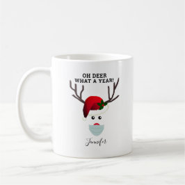 Personligen Reindeer, den vackra jultomten Ansikte Kaffemugg